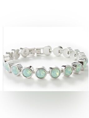 NWT Touchstone Swarovski Glam Bracelet Ice Silky Sage Delite 7.25"